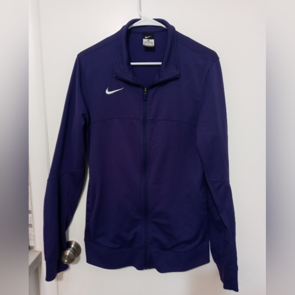 Nike Full Zip Deep Purple Long sleeve Swoosh Athletic Jacket w Pockets MTall